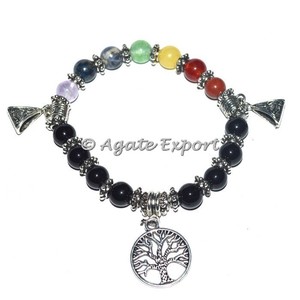 Bracelet 7 Chakra avec carte de signification Bracelets en pierre de Chakra de guérison avec breloques - Product Image 6