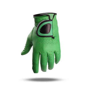 Full-Finger Golf Gloves Leather Green Breathable Perforated Non-Slip Grip Adjustable Wrist Strap Unisex All Seasons - Product Image 2