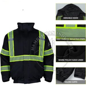 <b>Jackets</b> Waterproof <b>Reflective</b> Safety Clothing Class 3 Polyester Full-Zip <b>Reflective</b> Safety Clothing For <b>Men</b> Good Quality - Product Image 3