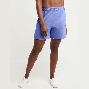 Shorts de détente personnalisés pour femmes, taille haute, en molleton bouclette, respirants, séchage rapide, grande taille, 100% coton, OEM - Product Image 1