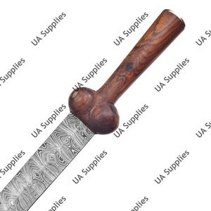 Couteau Viking Médiéval Nordique Haut de Gamme en Acier Damas à Lame Fixe, Tranchant comme un Rasoir, Manche en Bois de Palissandre, Idéal pour le Quotidien, OEM/ODM - Product Image 4