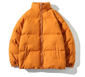 <b>Men's</b> <b>White</b> Puffer Jacket Stand Collar Zipper Closure Windproof Thick Polyester Wadding Casual Winter <b>Coat</b> Regular Length - Product Image 6