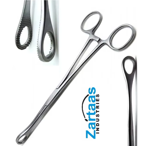 Pinzas de Sujeción de Esponja Foerster de Acero Inoxidable de Alta Calidad, Mandíbula Dentada Curva de 25 cm, Instrumentos Quirúrgicos - Product Image 3
