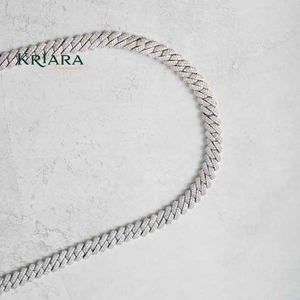 Men's Gold Plated <b>Rope</b> <b>Chain</b> S925 Moissanite Necklace Round Brilliant Cut Hiphop Style Everyday Wear - Product Image 2