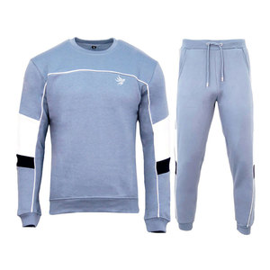 Ensemble de survêtement en coton pour homme, deux pièces, coupe décontractée, tenue confortable pour la remise en forme, la salle de sport, le streetwear - Product Image 1