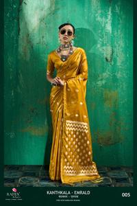 Sari en soie douce pour mariage et festivals, prêt-à-porter, disponible chez le fournisseur indien à prix de gros, entièrement cousu - Product Image 2