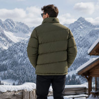 Veste d'hiver matelassée pour homme fabriquée directement en usine, avec col montant et logo frontal, écologique, respirante, pour un usage décontracté en extérieur