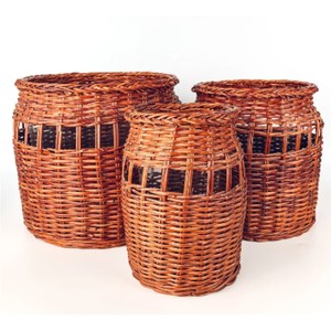 Juego de Jarrones de Ratán Tejidos a Mano, Macetas de Mimbre Ecológicas, Jarrones de Piso Rústicos Estilo Boho para Decoración del Hogar, Sala de Estar, Hotel, Boda - Product Image 2