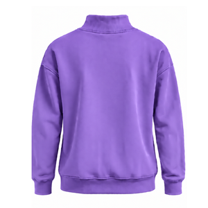 Sudadera de cuello alto para mujer, color morado amatista, manga larga, holgada, de forro polar, estilo casual, para invierno, ropa de calle, moda - Product Image 2