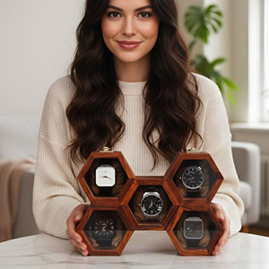 Estuche de Madera para Reloj con Servicio de Grabado Personalizado, Caja de Almacenamiento y Exhibición de Relojes de Madera de Lujo por AYAANS - Product Image 2