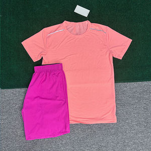 T-shirts et shorts de sport pour hommes de marque tendance, séchage rapide, respirants, hauts de fitness et vêtements de football, t-shirts de course et de sport à manches courtes - Product Image 2
