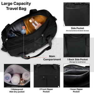 Professional Fitness Carry Gym Duffle <b>Bag</b> With Organized Compartment Strong Fabric Reliable Design For <b>Training</b> - Product Image 3