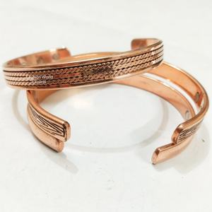 Strong Magnet Copper Cuff Bracelet Fashionable Hammered Magnetic Therapy <b>Wristband</b> for Anti-Inflammation & Pain Relief - Product Image 4
