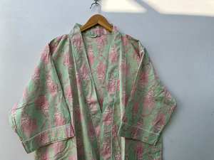 ชุดคลุมกิโมโนผ้าฝ้ายลายพิมพ์นก สไตล์โบฮีเมียน ชุดลำลองสำหรับเพื่อนเจ้าสาว - Product Image 4