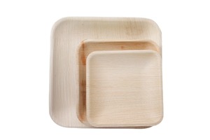 Elegantes Platos Cuadrados de Palma Areca, Vajilla Natural Compostable con Acabado Liso para Bodas, Restaurantes y Eventos al Aire Libre - Product Image 2