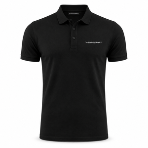 เสื้อโปโลแขนสั้นสีน้ำเงินสำหรับผู้ชาย ผ้าปิเก้ถัก ระบายอากาศได้ดี สวมใส่สบายๆ - Product Image 3