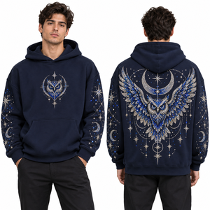 Sweat-shirts amples en molleton de coton avec strass, coupe large, motifs personnalisés, fabrication ODM, détails scintillants en cristal, manches longues - Product Image 1