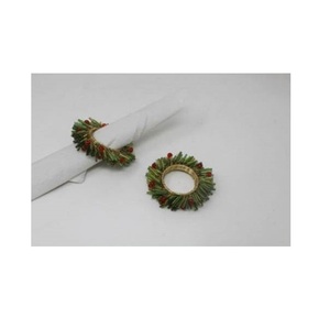 Anneaux de serviette modernes élégants en maille perlée, fil d'argent tressé avec accents de cristal scintillants, écologiques et durables pour la table. - Product Image 6