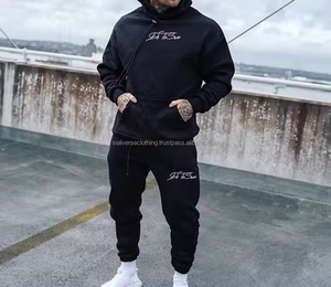 Conjunto de Sudadera con Capucha y Pantalones Deportivos de 2 Piezas para Hombre, Personalizado, Ecológico, 100% Algodón, Felpa de Alta Calidad, Invierno, Talla Grande, Sin Costuras - Product Image 2