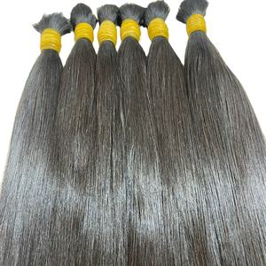 CDYHAIRVN Cheveux Humains Vietnamiens Naturels Gris Poivre et Sel 100% Bruts, Cheveux de Donneurs Âgés, Tissage Fait Main Non-Remy 100g, Sans Teinture, Sans Produits Chimiques - Product Image 1