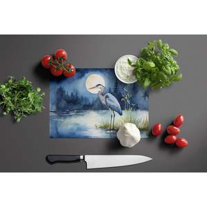 Blue Heron Moonlight Grande planche à découper décorative en verre trempé Planche de service de cuisine pour hacher les plats Assiettes Taille - Product Image 3