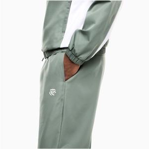 Light Green With <b>White</b> <b>Panel</b> Cotton Fleece Solid Tracksuit for Men - Product Image 4