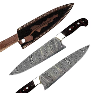 Wholesale PRESTIGE BLADES Customized High Quality Handmade Durable Extra <b>Sharp</b> Damascus Steel Chef <b>Kitchen</b> <b>Knife</b> Ambidextrous - Product Image 1