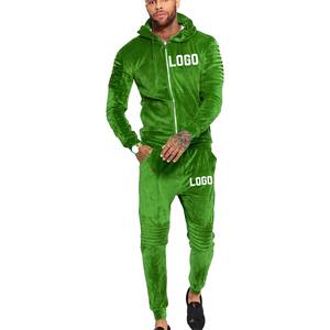 Chándales de Hombre de Talla Grande de Alta Calidad, Diseño Personalizado, Ecológicos, Resistentes al Viento, Transpirables, de Terciopelo, con Logotipo Impreso OEM, para Invierno - Product Image 1