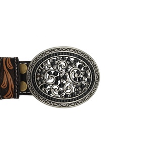 Cinturón Western de Cuero Genuino con Diseño Floral Grabado y Hebilla Metálica, Cinturón Vaquero Vintage Hecho a Mano para Hombre y Mujer - Product Image 5