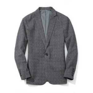 <b>Silver</b> Grey Mandarin Collar Men Blazer <b>Jacket</b> Stand Neck Suit Outerwear Lightweight Fabric Contemporary Casual Style <b>Jackets</b> - Product Image 5