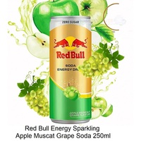 Boisson Énergisante Gazeuse Sans Sucre Faible en Glucides au Ginseng, Taurine, Pomme, Muscat et Raisin de Thaïlande 250ml – Enrichie en Vitamines et Minéraux