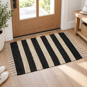 Eco-Friendly Large Striped Woven <b>Beach</b> Towel Cotton Reversible Non Slip Stain Resistant Rag <b>Rug</b> for Living Room Bedroom Outdoor - Product Image 4