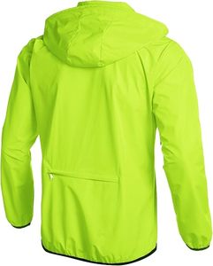 Chaqueta Cortavientos con Capucha para Hombre, Color Verde Lima, con Cierre de Cremallera, Informal, Ligera, de Poliéster, para Primavera, Corte Regular - Product Image 2