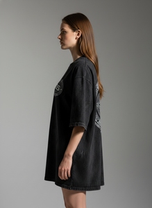 T-shirts pour femmes à manches courtes, coupe oversize, personnalisables, vierges, effet délavé à l'acide, style vintage, en tissu épais - Product Image 4