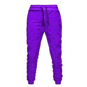Men's Gray Elastic Waist Drawstring <b>Slim</b> Fit Sweatpants Casual <b>Joggers</b> Midweight Cotton Knitted - Product Image 2