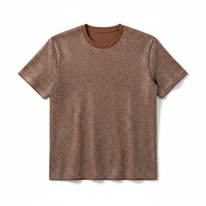 เสื้อยืดแฟชั่นผู้ชายประดับเพชร 100% ผ้าฝ้าย ทรงโอเวอร์ไซส์ คุณภาพสูง ระบายอากาศได้ดี สไตล์ใหม่ - Product Image 1