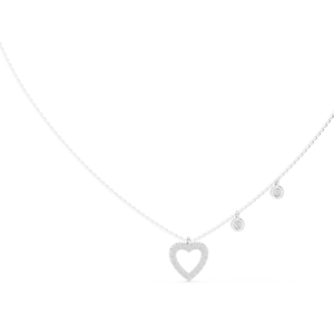Cadena con Colgante de Corazón de Diamante Flotante y Bisel Solitario - Product Image 1
