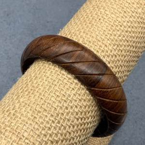 Premium Handmade Wooden <b>Bangle</b> <b>Bracelet</b> for Women Rustic Boho Vintage Style Hand Carved Daily Wear Party & Festive Fashion Cuff - Product Image 5