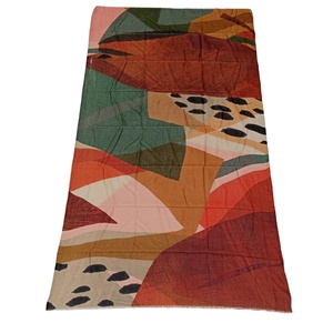 Vente chaude Designer À La Mode Femmes Foulards 100% Modal Coton Abstrait Numérique Imprimé Extrêmement Doux avec Logo Personnalisé - Product Image 2