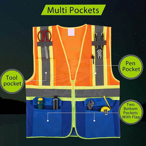 Vêtements de travail industriels, gilet de sécurité réfléchissant imperméable, tissu léger, classe 2 ANSI, pour le contrôle du trafic, les travailleurs des chantiers - Product Image 4