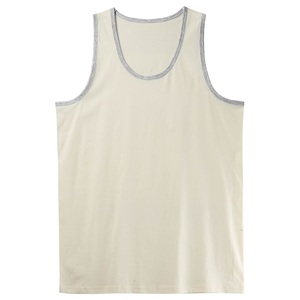 Débardeur de sport en coton pour homme avec logo personnalisé, col rond, sans manches, color block, pour musculation, à bas prix - Product Image 3