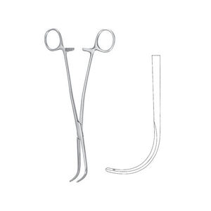Pinza de Pedículo Renal GUYON ATRAUMATA de Acero Inoxidable, Reutilizable, No Estéril, de 24cm y 25cm, Personalizada, de Grip Surgical - Product Image 1