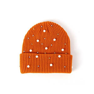 Bonnet en tricot épais orné de strass étincelants, avec cristaux brillants, chaud et tendance - Product Image 3