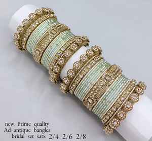 PADMAWATI BANGLES PRIVATE LIMITED Juego de Brazaletes de Lujo para Mujer, Chapados en Oro de Tungsteno, Multicolores, para Bodas Indias, Aniversarios - Product Image 1