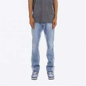 Jeans en denim de coton pour homme, bleu foncé, denim brut, marque privée OEM - Product Image 1
