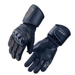 Gants de moto en cuir respirants à doigts complets unisexes pour la course et la conduite, protection estivale, logo personnalisé - Product Image 2