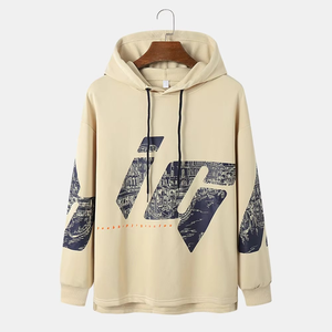 Sudadera con capucha de algodón extragrande para hombre, de peso pesado, lisa, informal, a la última moda - Product Image 1