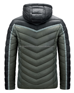 Chaqueta acolchada personalizada de alta calidad para hombre, abrigo de invierno brillante a la moda azul con relleno de algodón, opciones de talla grande - Product Image 2