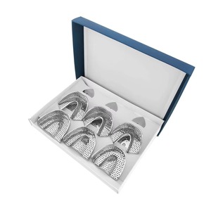 Plateau de détartrage dentaire en acier inoxydable, ensemble de 6 plateaux d'empreinte, instruments dentaires certifiés CE, qualité A+ Classe I - Product Image 1