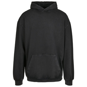 บริการ OEM ขายส่งเสื้อฮู้ดดี้ผู้ชายแบบฟอกสี 100% ผ้าฝ้ายฟลีซ สำหรับฤดูหนาว ลายเรียบ มีกระเป๋า ดีไซน์ป้องกันขนร่วง ผลิตขั้นต่ำน้อย - Product Image 6